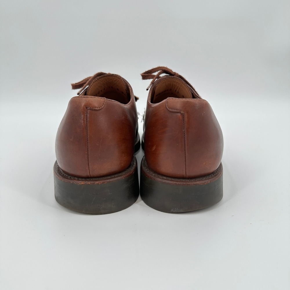 Polo Ralph Lauren Mens Brown Leather Moc Toe Derby Shoes Size 11 D Made in Italy - Picture 5 of 9